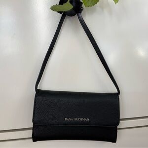 Dana Buchman Black Clutch with Flap Closure